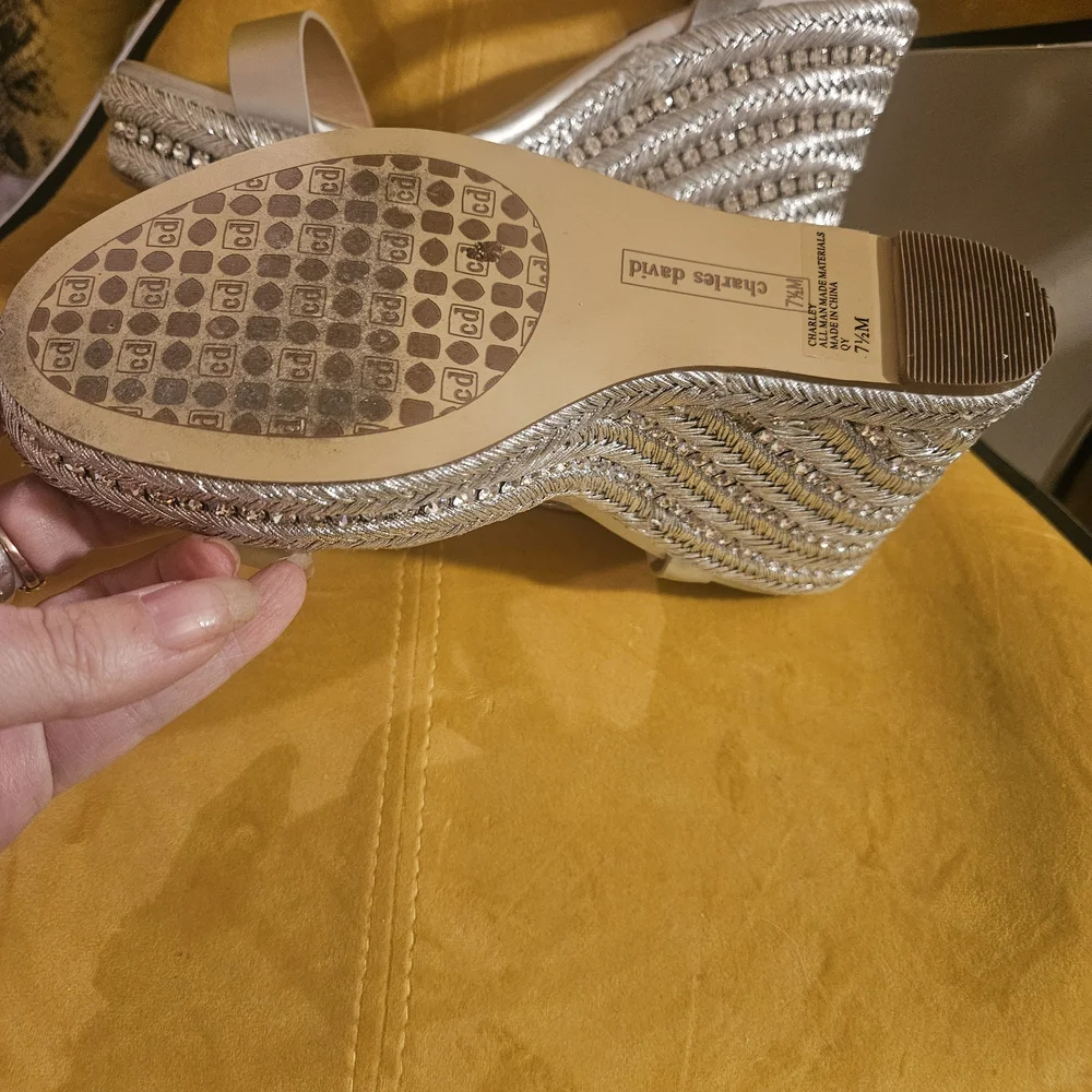 Charles David Silver Women's Sandals - Picture 3 of 6